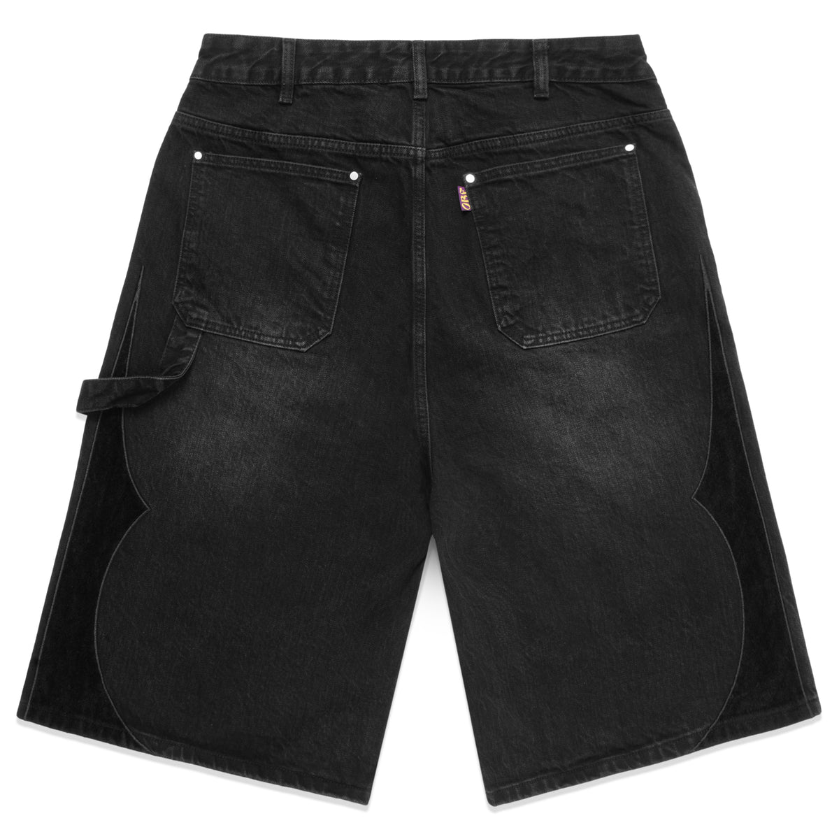 Selvedge Denim Pony Hair Tribal Shorts - Washed Black – Open Bar