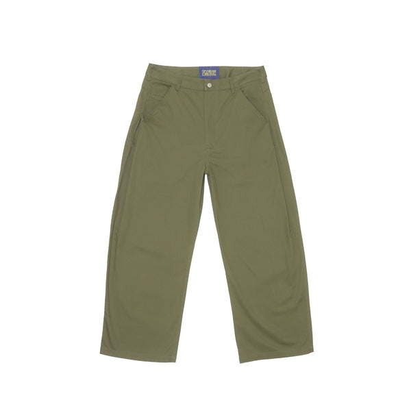 Side Pleat Work Pant - Olive