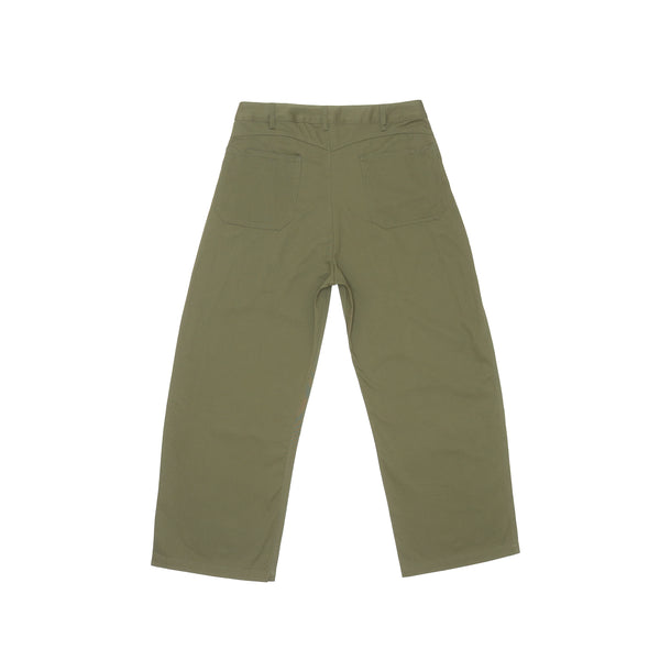 Side Pleat Work Pant - Olive