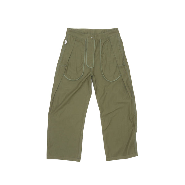 Side Pleat Work Pant - Olive