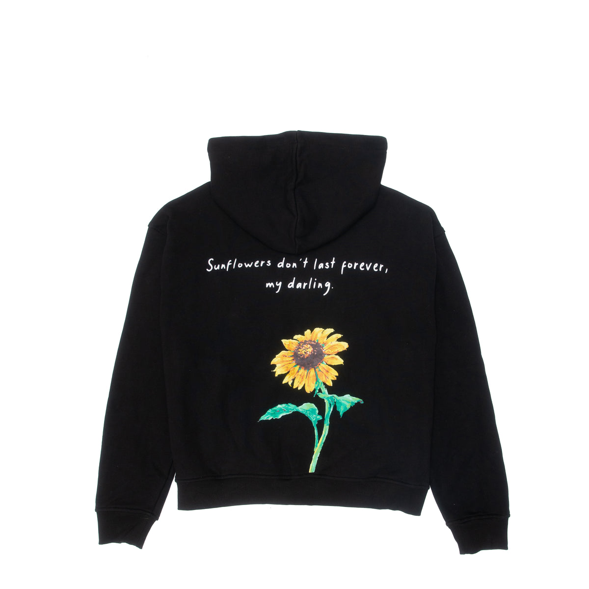 Sunflower Zip Up Hoodie - Black – Open Bar Funeral