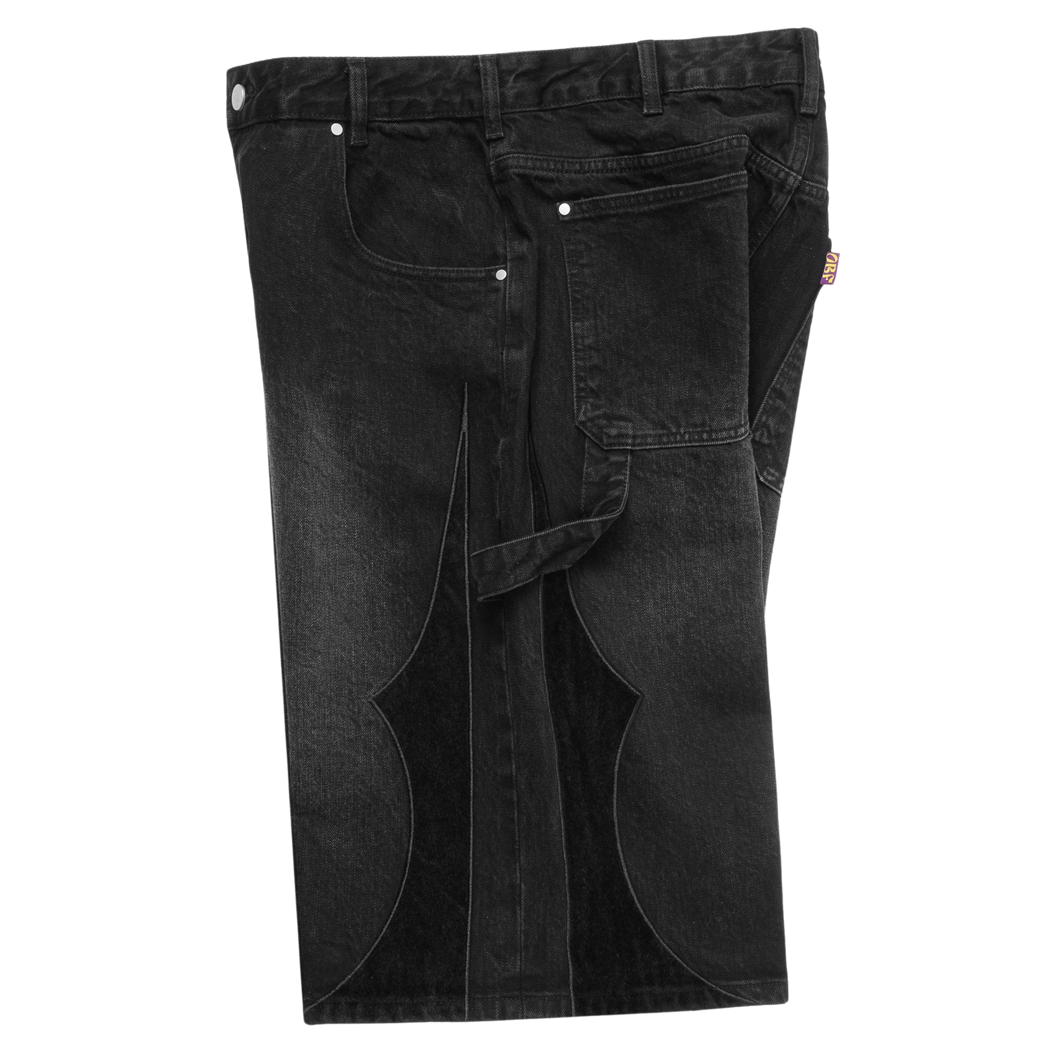 Selvedge Denim Pony Hair Tribal Shorts - Washed Black – Open Bar