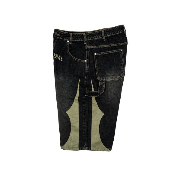 Tribal Denim Shorts - Vintage Black