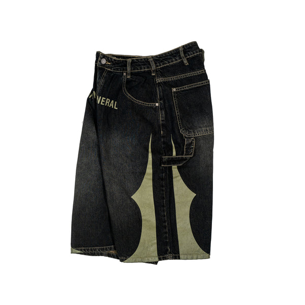 Tribal Denim Shorts - Vintage Black