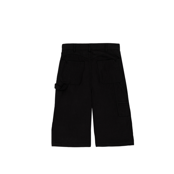 Side Pleat Carpenter Short - Black