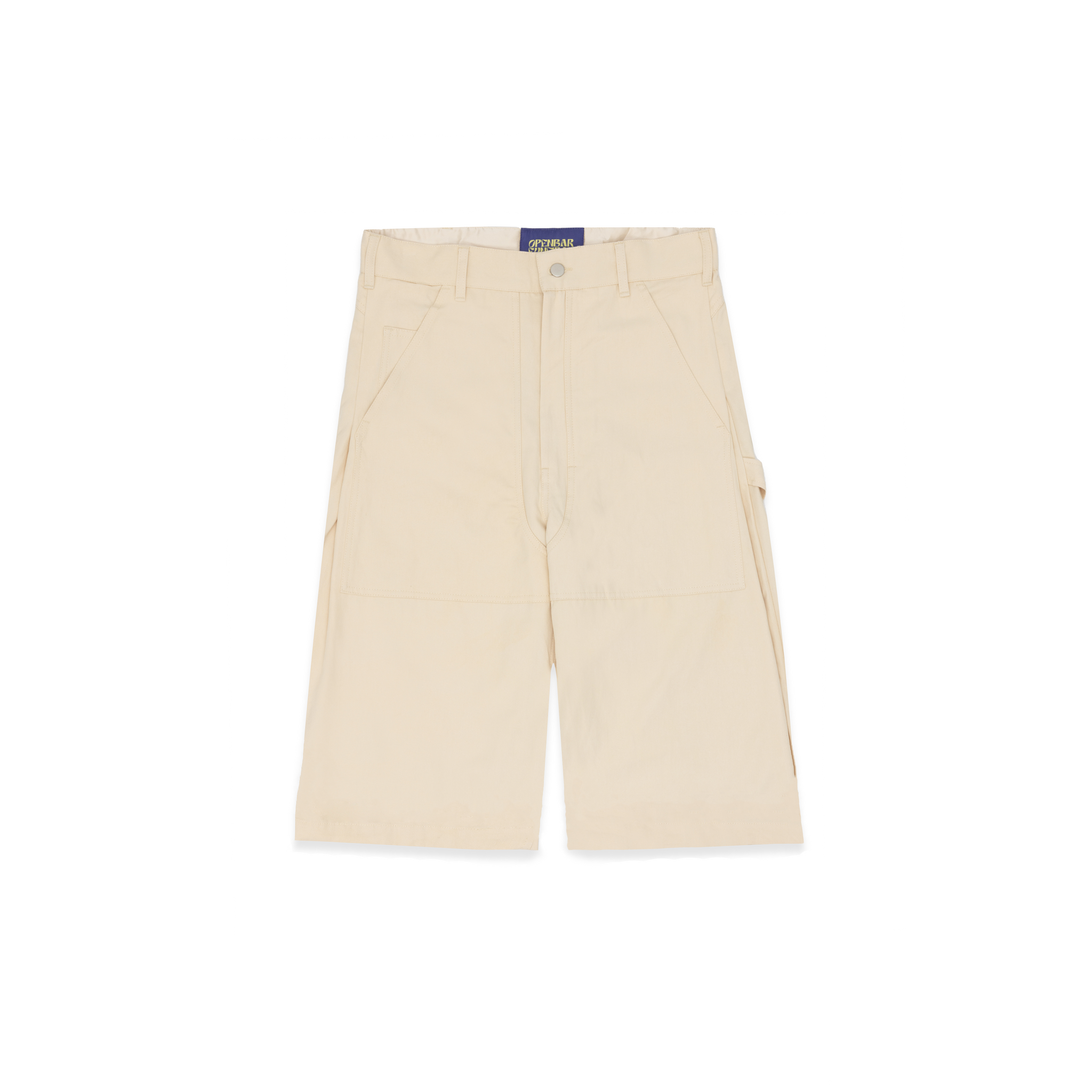 Side Pleat Carpenter Short - Cream