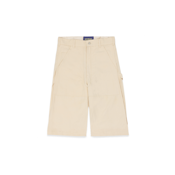 Side Pleat Carpenter Short - Cream