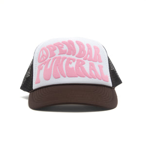 "Peace" Trucker Hat - Brown/Pink
