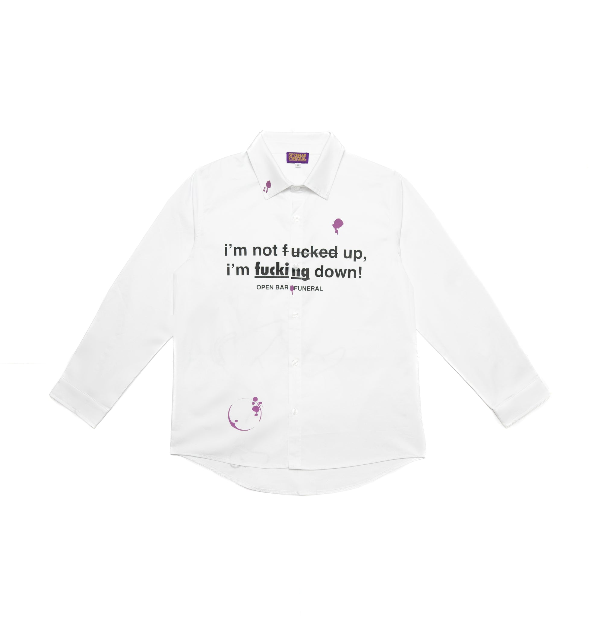 white dress shirt for funeral Fucking Down' Dress Shirt – Open Bar Funeral